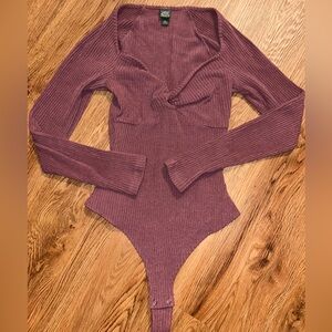Wild Fable Purple Thong Bodysuit